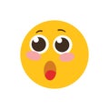 A cute emoji depicting surprise in a flat style.